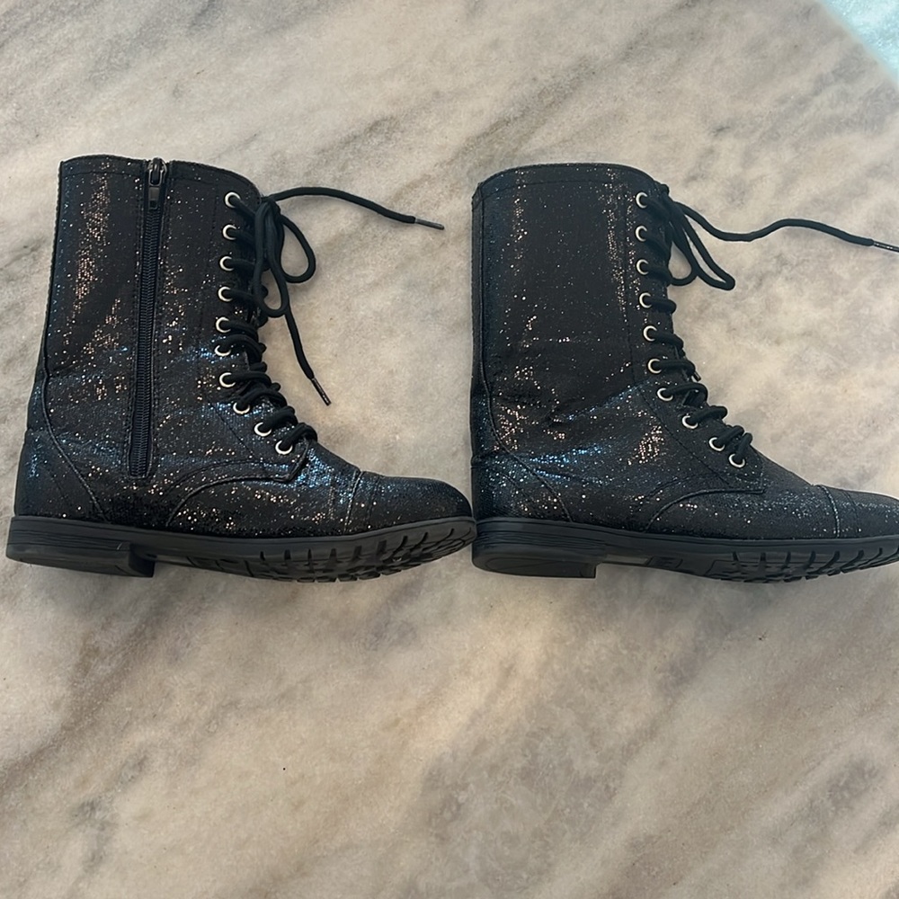 Balera Glittery Hip Hop Combat Boots, Size 4 - Picture 5 of 9
